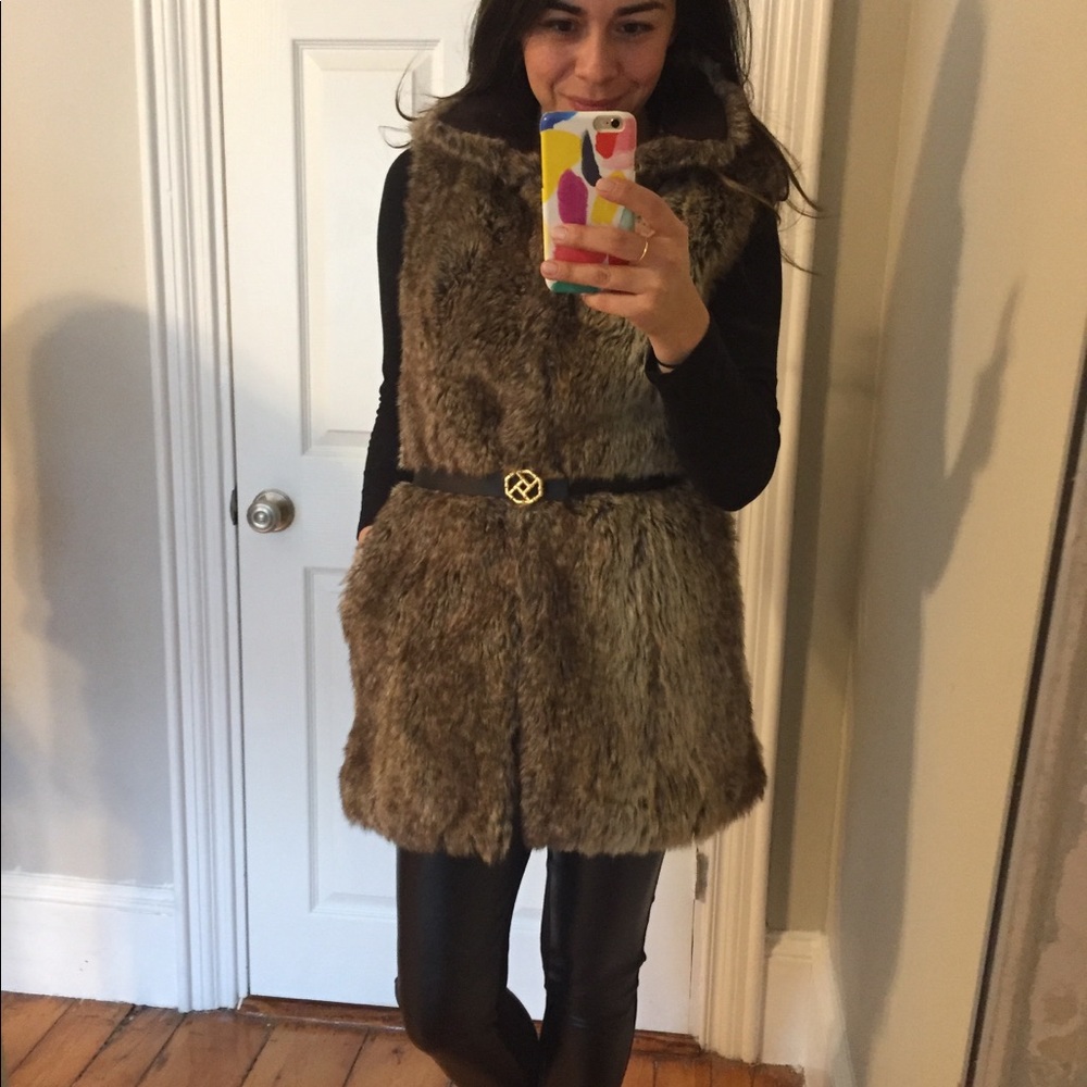 Zara faux fur vest